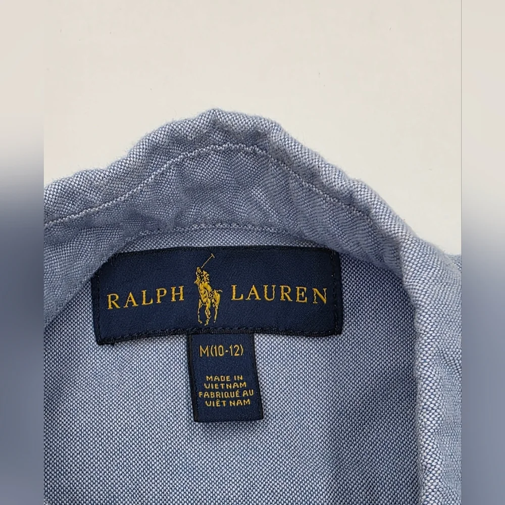 Ralph Lauren boys' blue oxford button down size M
